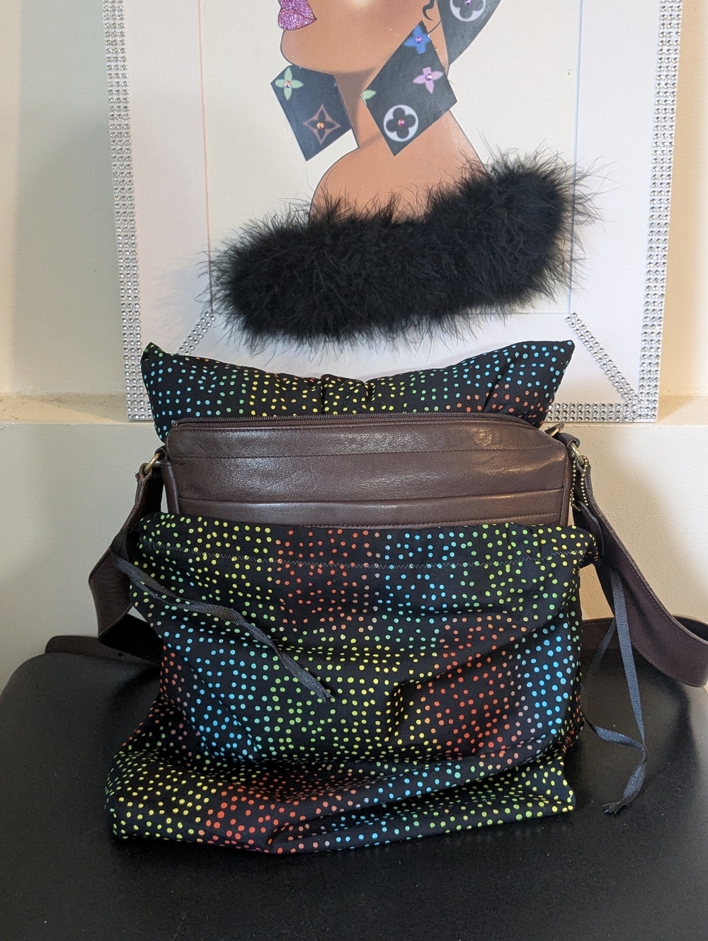 Matching Custom Handmade 1 Dust Bag & 1 Purse Pillow Combo Set Size Medium -